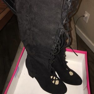 Knee high black boots